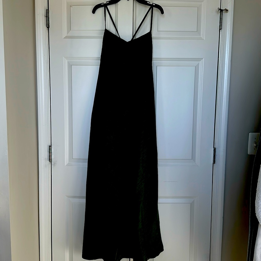 Linen spaghetti straps maxi dress